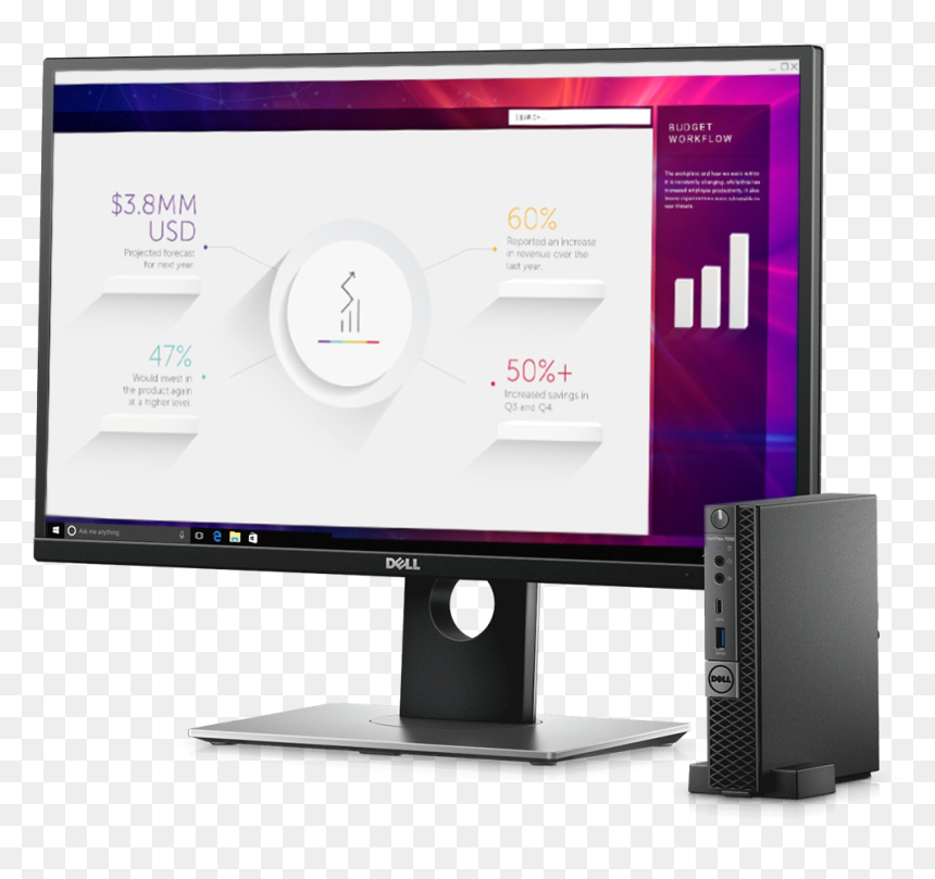 Dell Optiplex 7050 Monitor, HD Png Download - dell desktop png