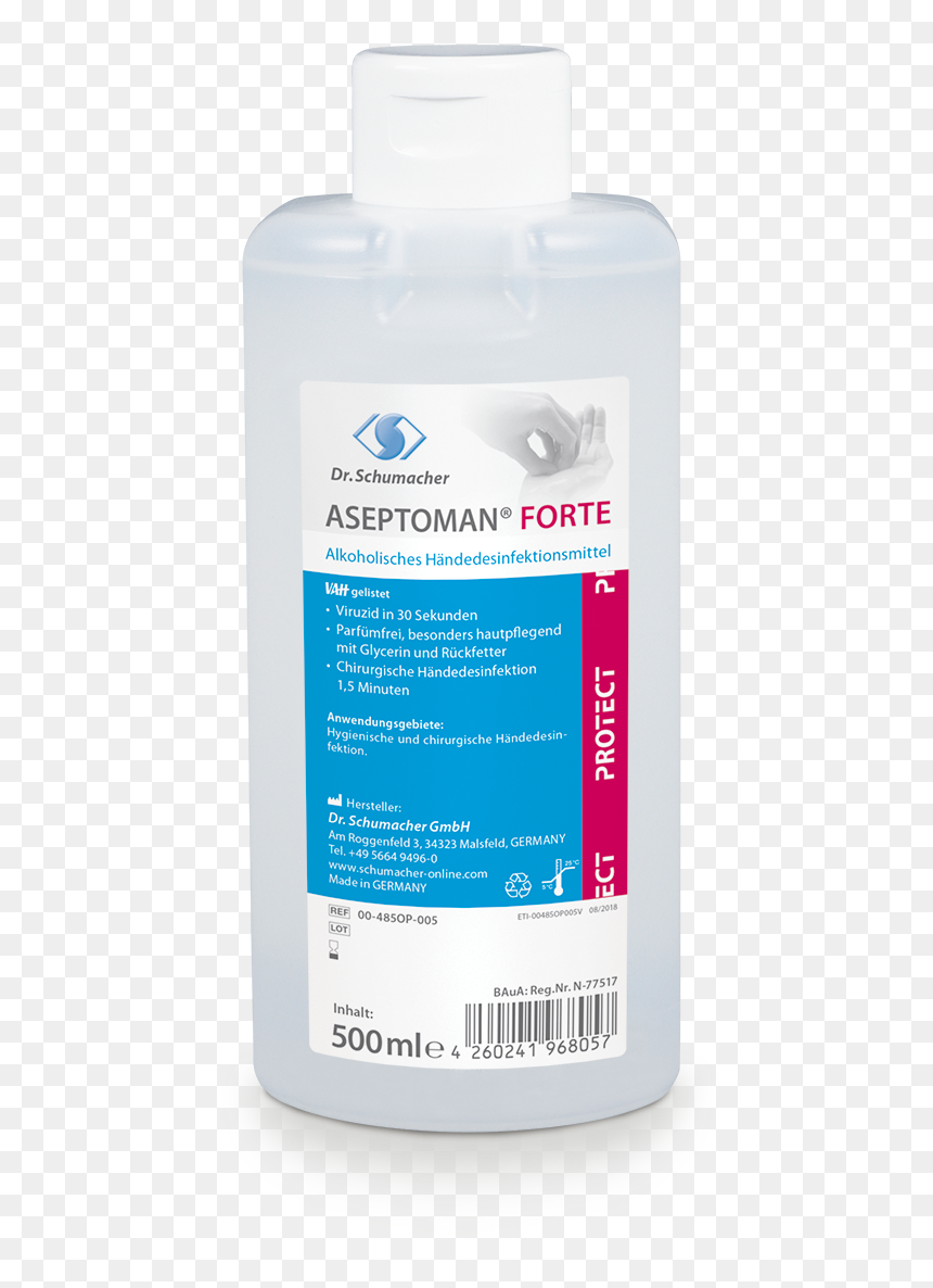 Dr. Schumacher Aseptoman Forte Alkoholische Händedesinfektion, HD Png Download - mineral water bottle 20 litre png