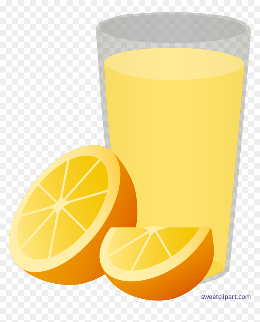 Glass Clipart Lemon - Cartoon Orange Juice Clipart, HD Png Download - orange juice glass png