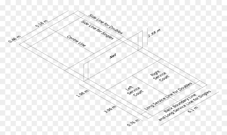 2000px-badminton Court 3d - Badminton Court Dimensions, HD Png Download - badminton smash png