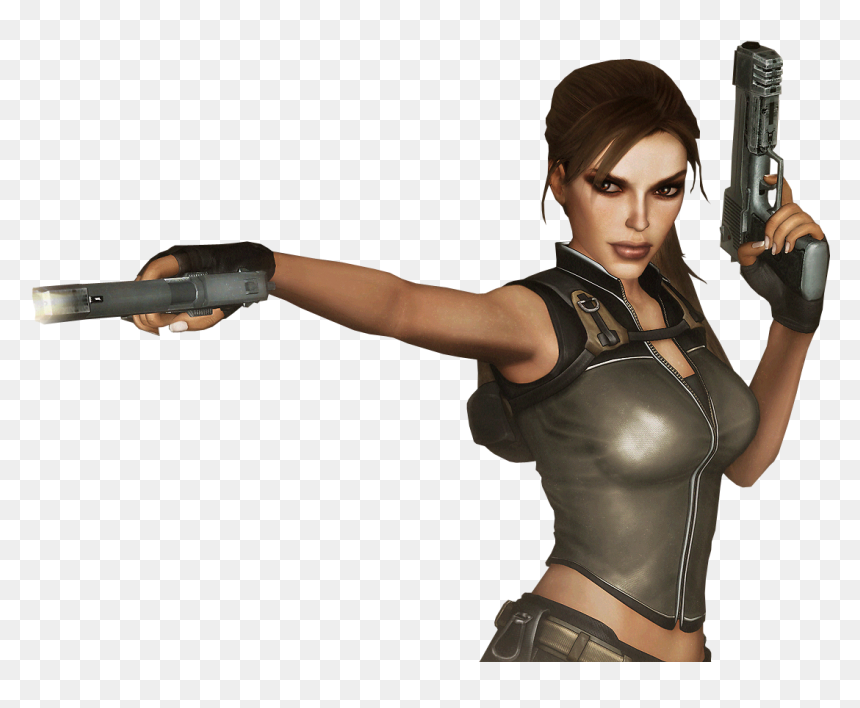 Lara Croft, HD Png Download - guns png images