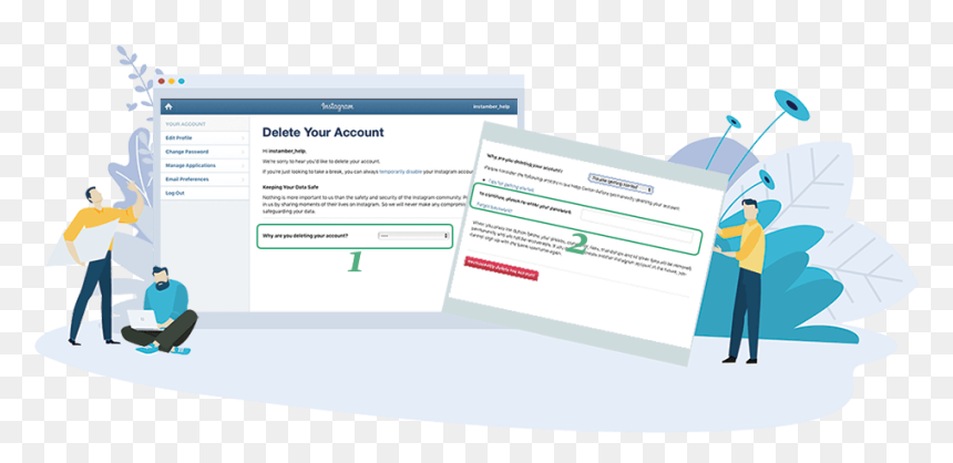 How To Delete An Instagram Account - Design, HD Png Download - delete png image