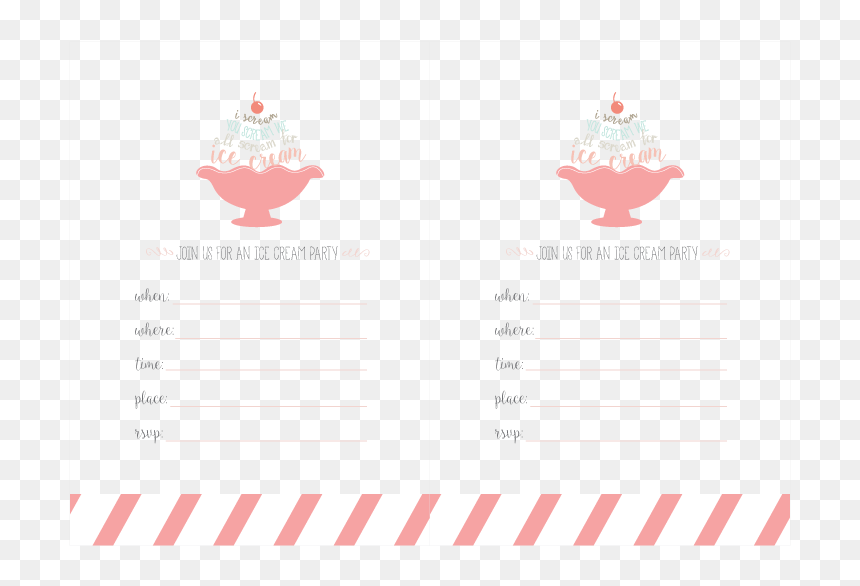 Blue Ice Cream Party Invitations 5×7 Download Here - Illustration, HD Png Download - stick kulfi png