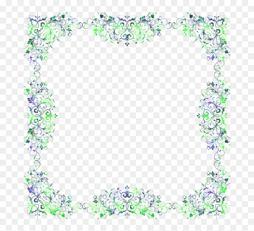 Turquoise Frame Png -floral Design, Hd Png Download - Motif, Transparent Png - diwali frame png