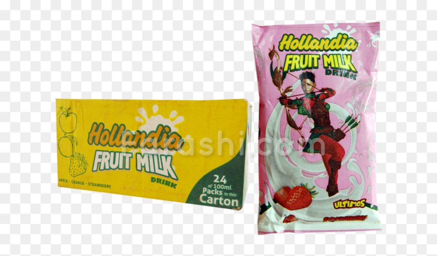 Hollandia Strawberry Fruit Milk Drink 100ml X 24 Count"

 - Superhero, HD Png Download - strawberry fruit png