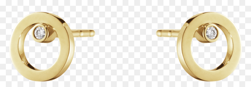 Halo Earrings - Plain Gold Stud Earrings, HD Png Download - earrings for men png