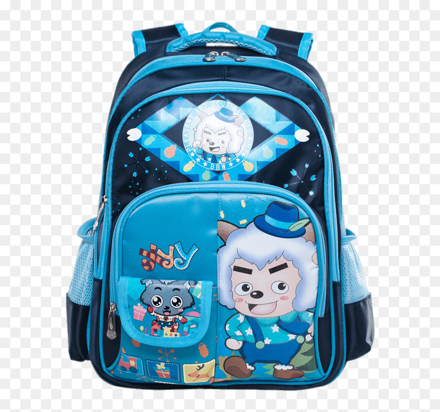 Pleasant Goat And Big Big Wolf Backpack - Pleasant Goat And Big Big Wolf Png, Transparent Png - blue wolf png