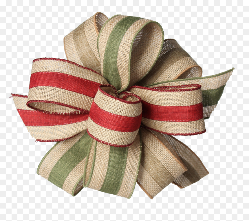 Burlap Bow Transparent, HD Png Download - burlap ribbon png