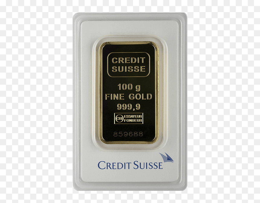 Picture Of 100 Gram Credit Suisse Gold Bar - Credit Suisse, HD Png Download - gold biscuits png
