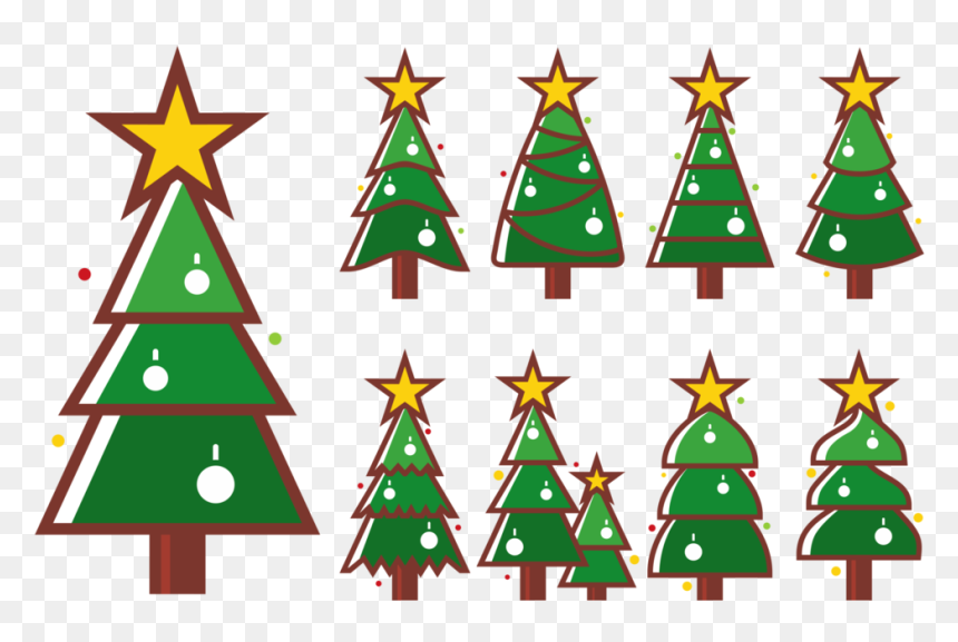 Cartoon Christmas Tree - Christmas Tree, HD Png Download - christmas ball vector png