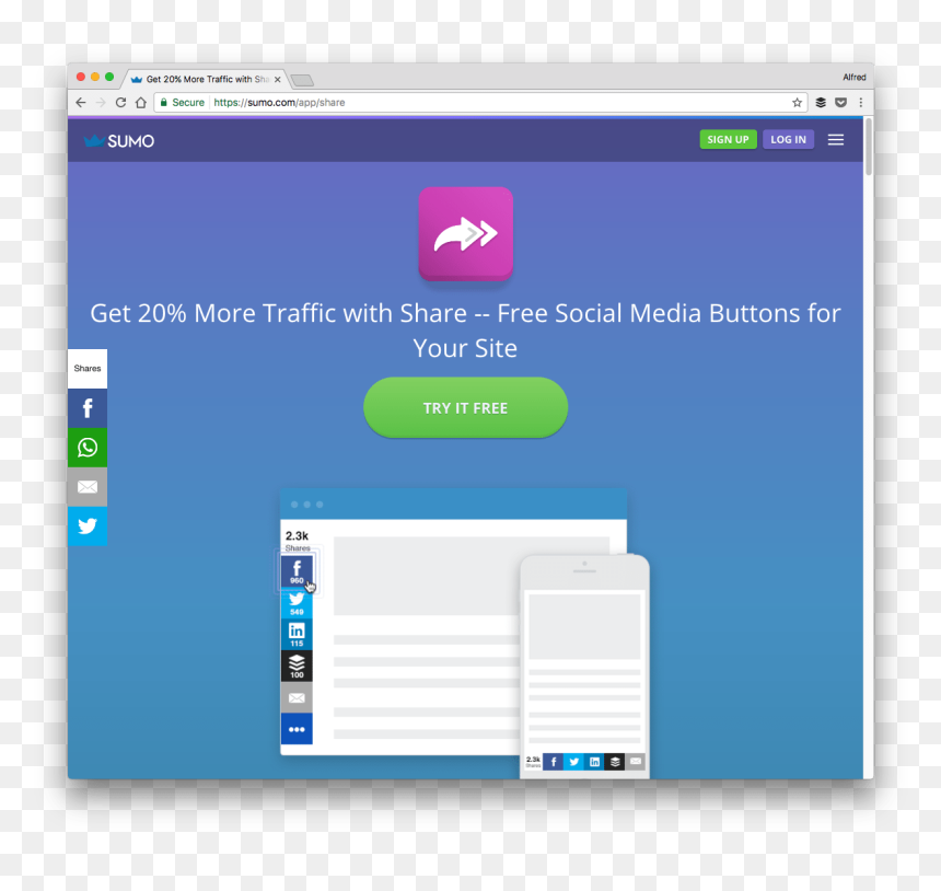 Sumome Plugin, HD Png Download - social buttons png