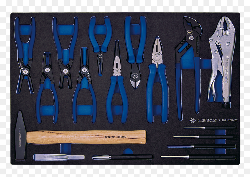 Pliers & Punch & Hammer Set For Trolley King Tony 9-90217grv02 - Metalworking Hand Tool, HD Png Download - punch hand png