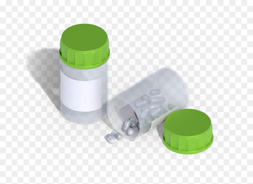 Glass Bottle, HD Png Download - medicine bottle pills png