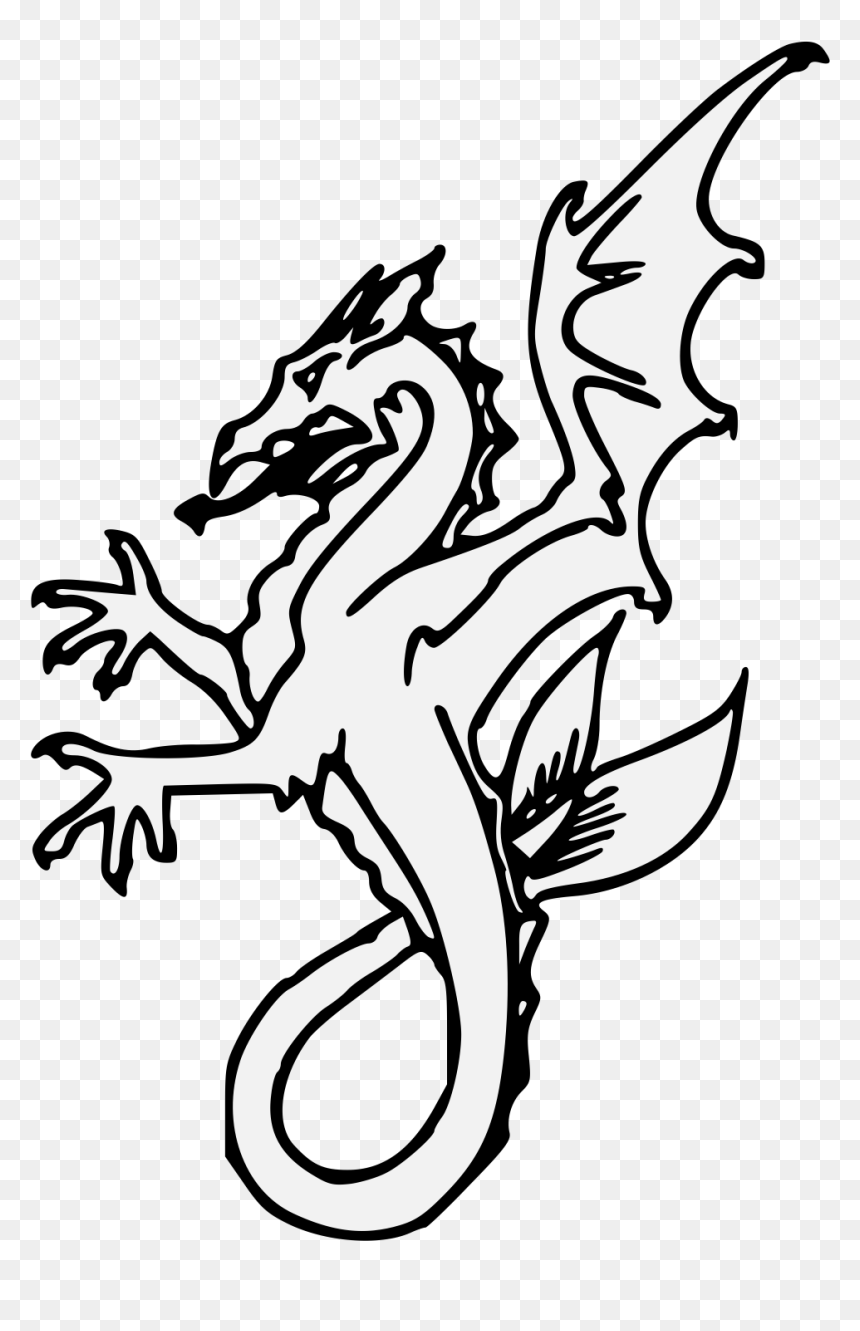 Heraldry Dragon Clipart, HD Png Download - water monster png