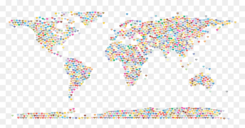 Sprinkles,globe,world - World Map Hearts Png, Transparent Png - rainbow sprinkles png