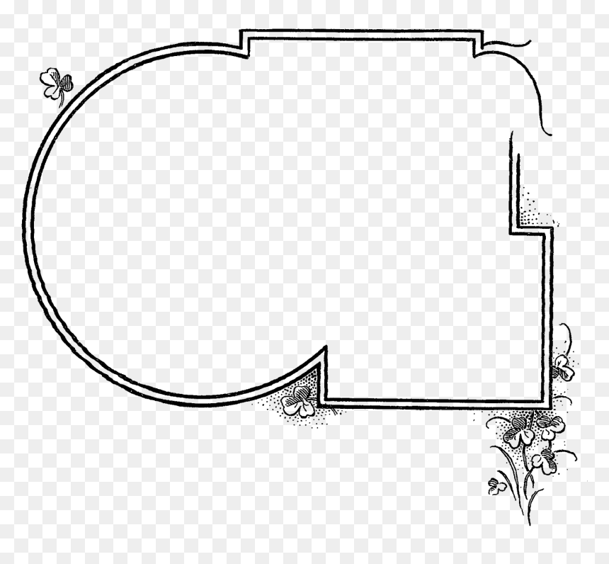 Line Art, HD Png Download - clover border png