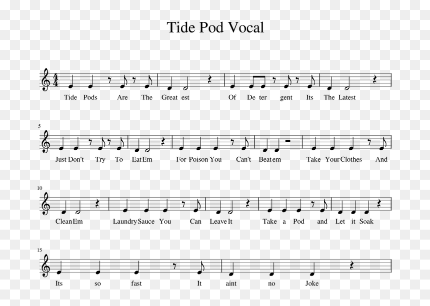 Hanschen Klein Sheet Music, HD Png Download - tidepod png