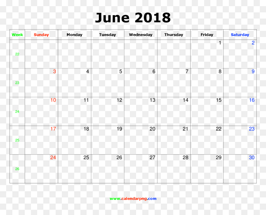 June 2018 Calendar Png Huy Tran Medium - Fillable November 2019 Calendar, Transparent Png - calendar emoji png