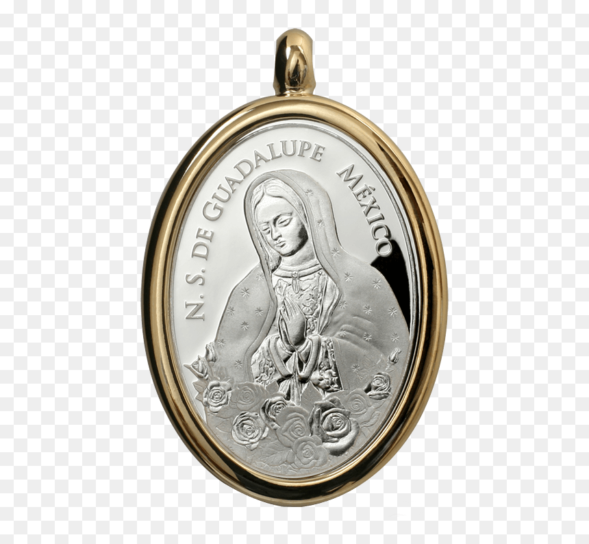Silver Virgin Mary Medal - Dije De La Virgen De Guadalupe, HD Png Download - medalla png