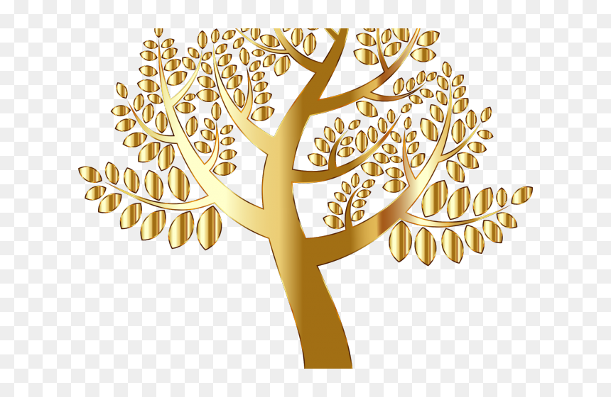 Transparent Place Clipart - Golden Tree Line Art, HD Png Download - simple cross png