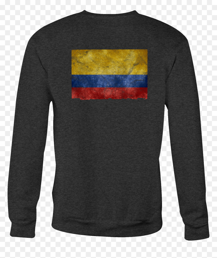 Crewneck Sweatshirt Columbia South American Flag Distressed - Long-sleeved T-shirt, HD Png Download - tattered american flag png