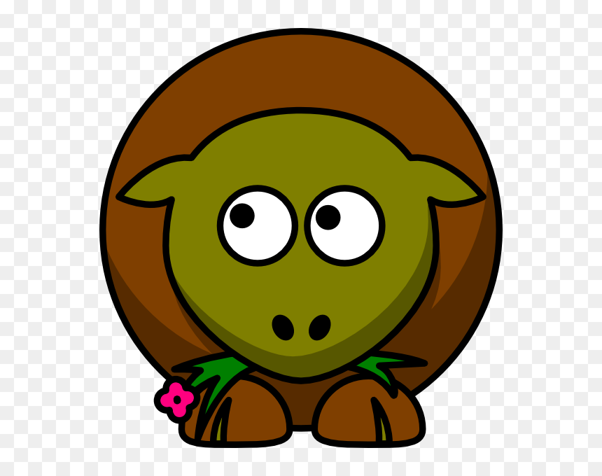Sheep Olive Green And Brown Two Toned Looking Up To - Sheep Red Clipart, HD Png Download - looking up png