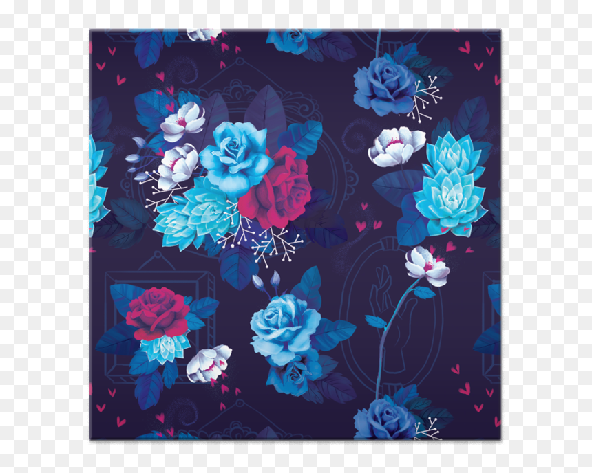 Azulejo Floral De Flávia Fernandes De Oliveirana - Hybrid Tea Rose, HD Png Download - molduras de flores png