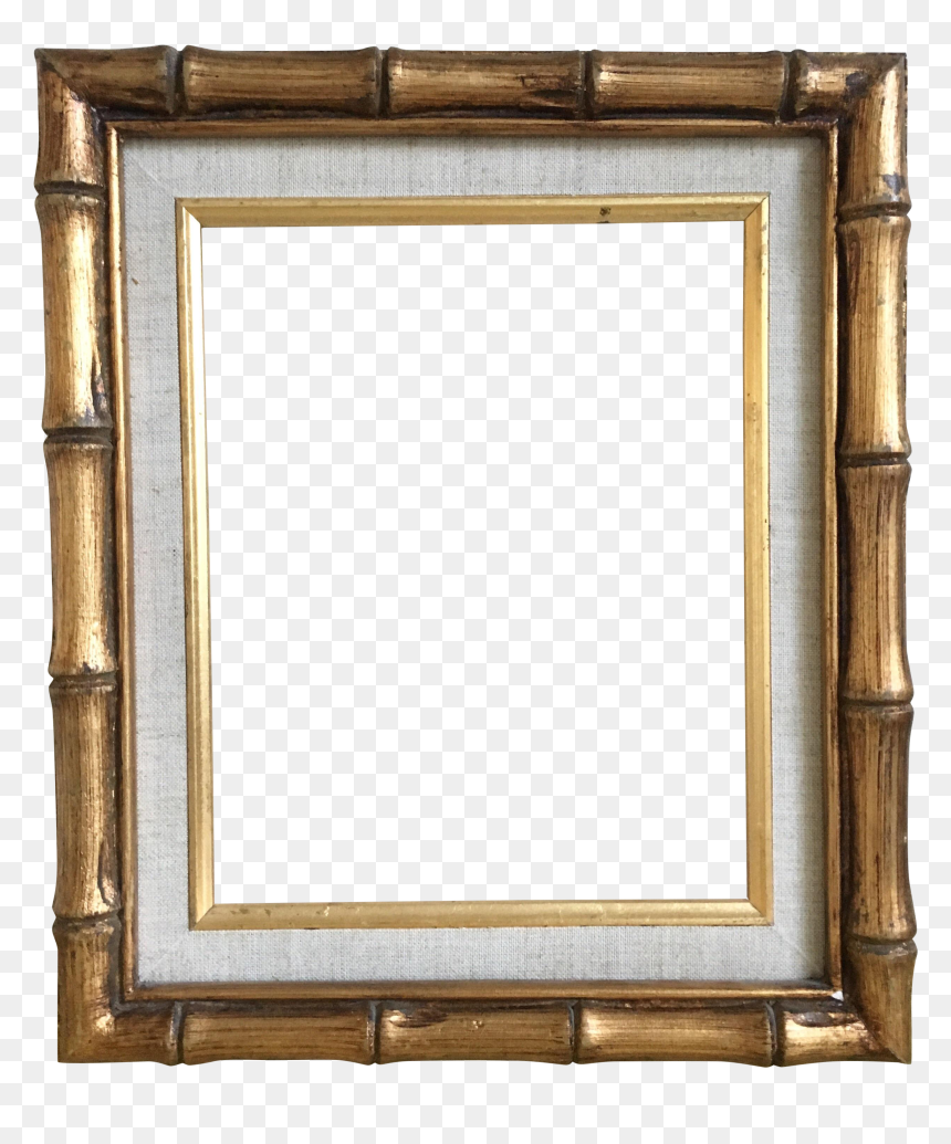 Clip Art Gold Bamboo Linen Matted, HD Png Download - nautical frame png