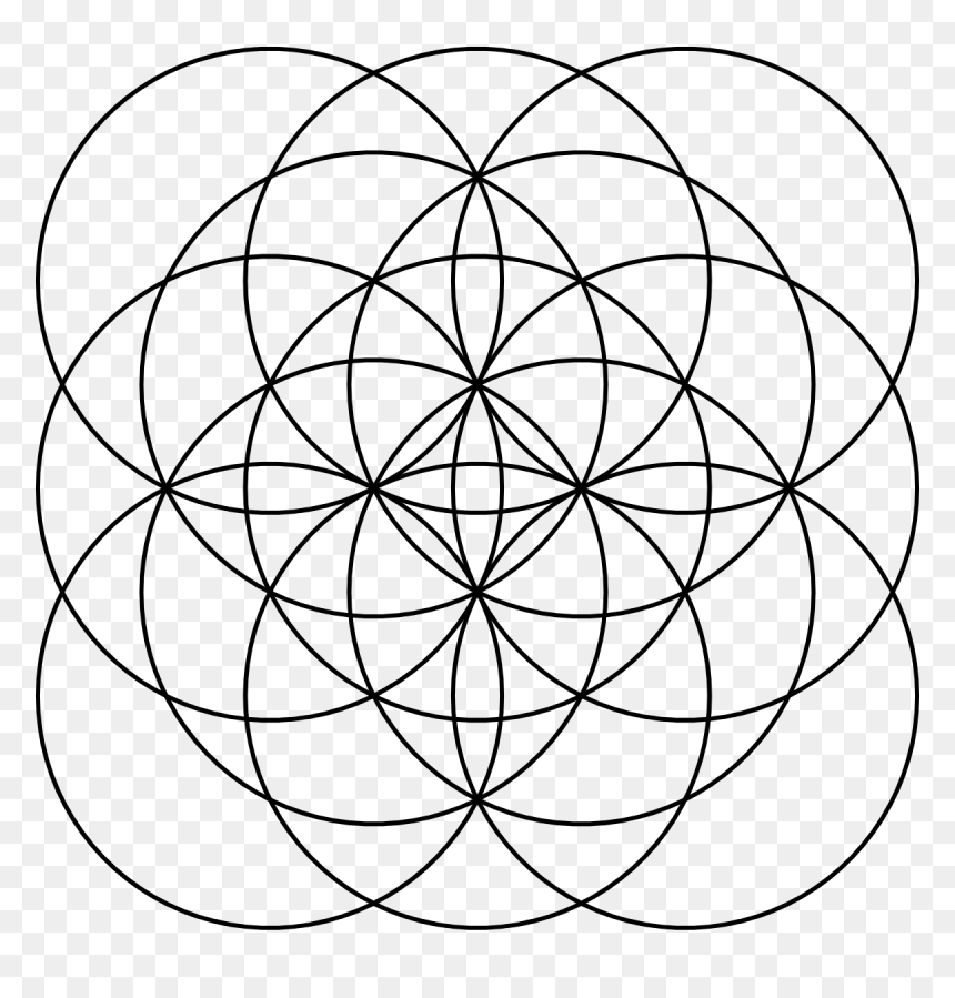 Flower Of Life Square 1118 13 Circle - 5 Circle Flower, HD Png Download - summoning circle png