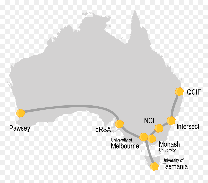 Nectar Cloud Nodes, HD Png Download - australia map png