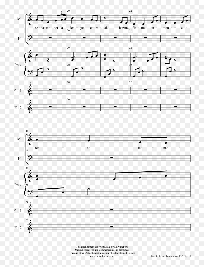 Fuente De Mis Bendiciones Partitura, HD Png Download - bendiciones png