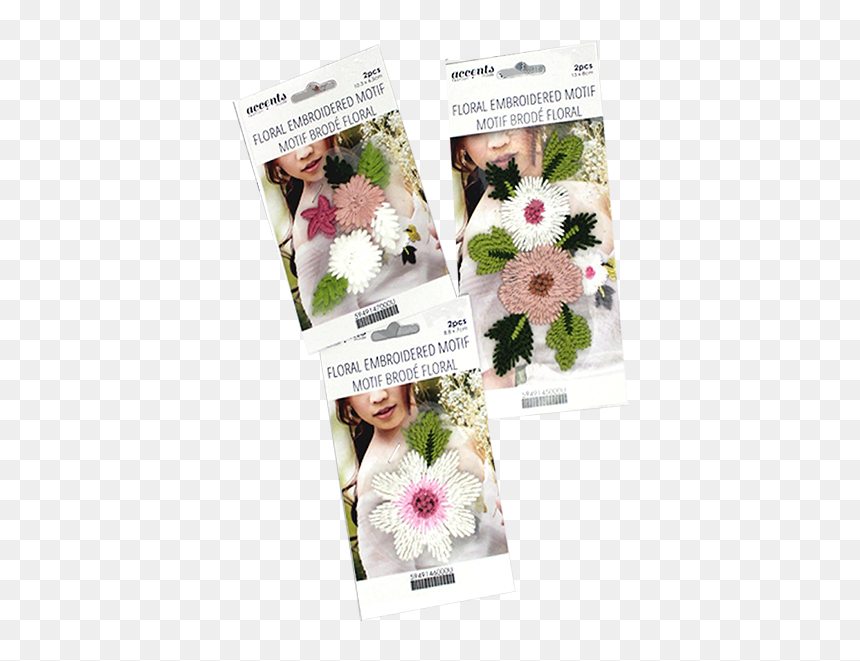 Bundle Of Floral Embroidered Motif Appliques - Purple Coneflower, HD Png Download - lace applique png
