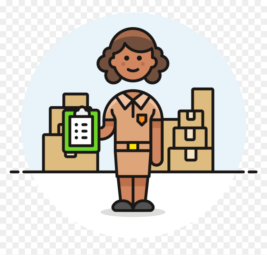 35 Mailman Package Female African American - Hamburger Mailman Clipart, HD Png Download - mailman png