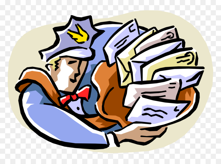 Vector Illustration Of Post Office Mailman Delivers - Clip Art, HD Png Download - mailman png