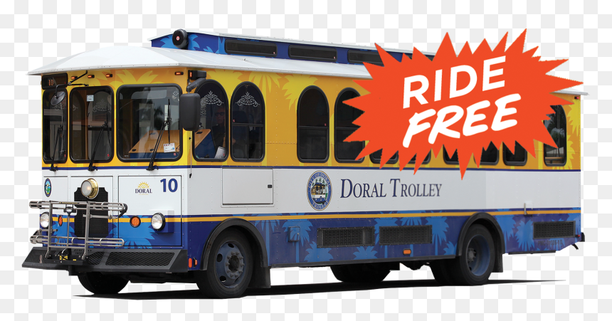 City Bus Png -trolley - Trolley Bus Doral, Transparent Png - trolley png