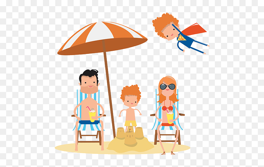 Resort Png - Dibujo Familia En Playa Png, Transparent Png - sitting down png
