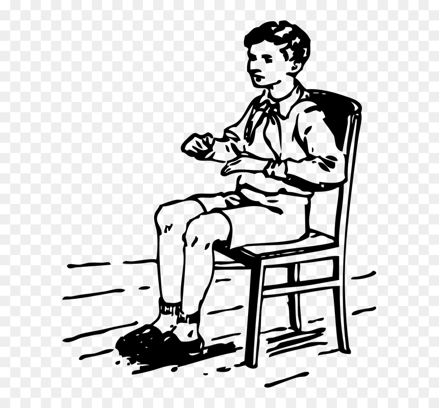 Boy-33484 960 - Sat Black And White, HD Png Download - sitting down png