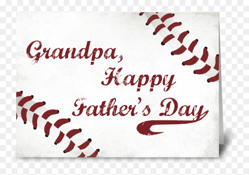Grandpa Father"s Day Grunge Baseball Greeting Card - Calligraphy, HD Png Download - red grunge png