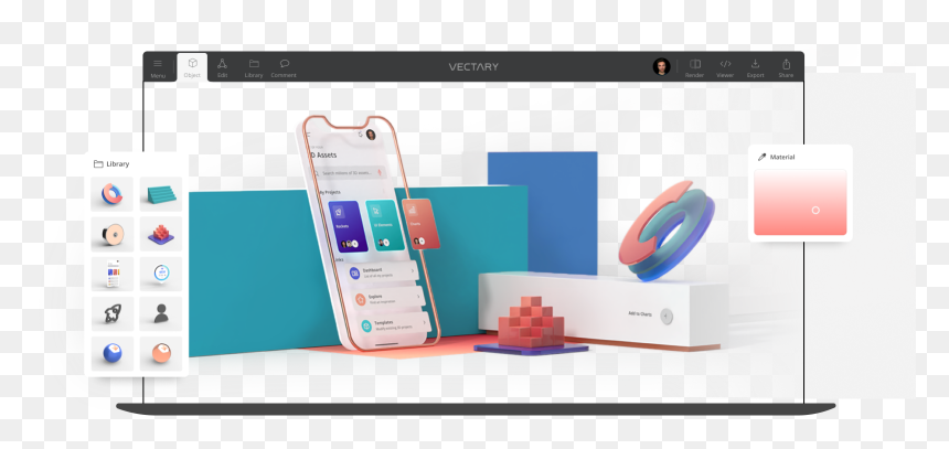 Vectary - Smartphone, HD Png Download - 3d objects png