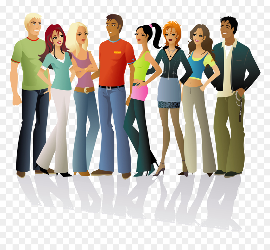 University Student In Cartoon, HD Png Download - teenagers png