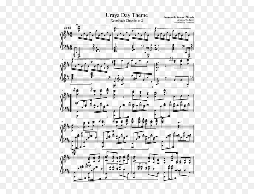 Xenoblade Chronicles 2 Piano Sheet Music, HD Png Download - xenoblade chronicles 2 png