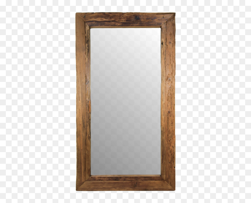 Rustic Framed Wall Mirror - Mirror, HD Png Download - drift wood png