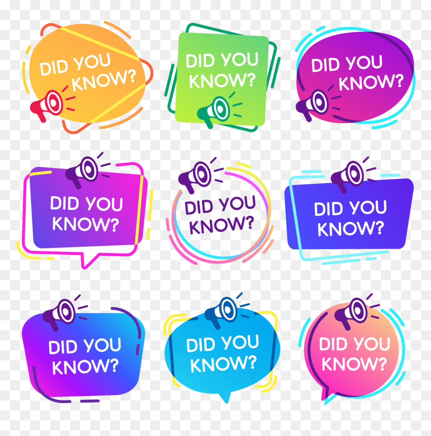 Did You Know Labels Interesting Facts Speech Bubbles - Did You Know Facts About Arts, HD Png Download - cartoon bubbles png