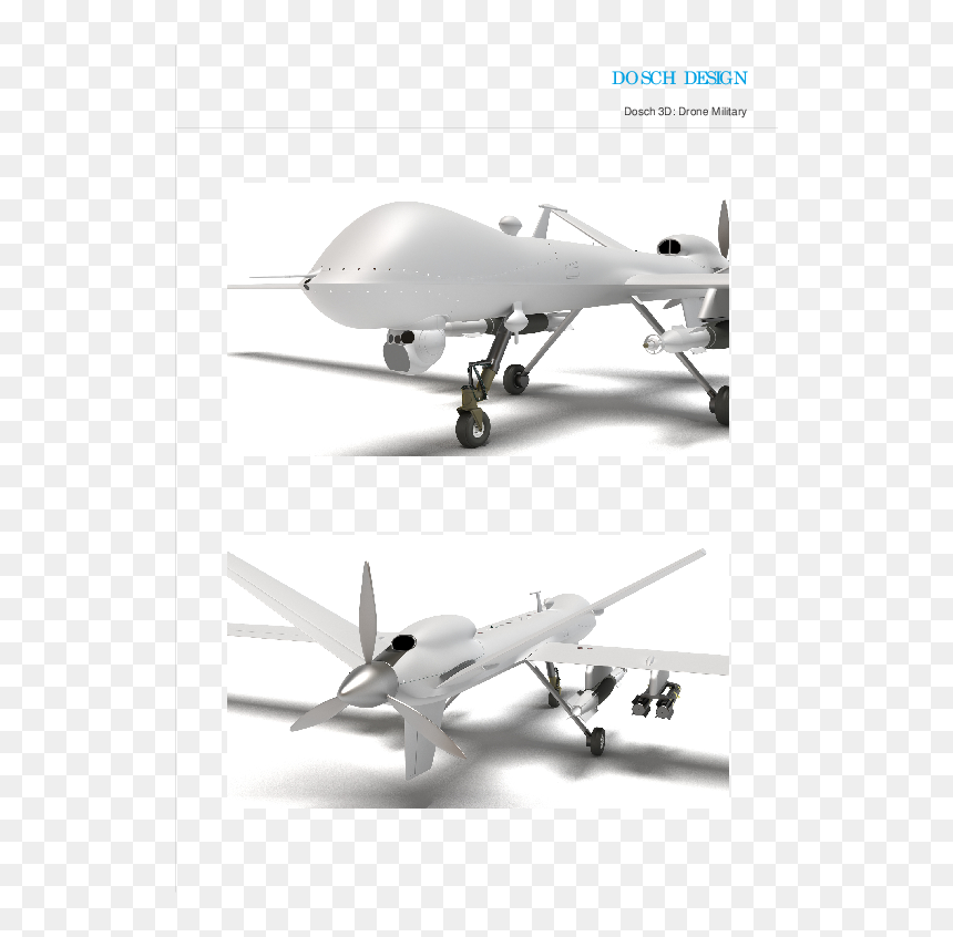 3d Model Drone Plane, HD Png Download - military drone png
