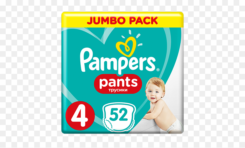 Pampers Pants 4 9-15 Kg, 52 Pants - Pampers, HD Png Download - pampers png