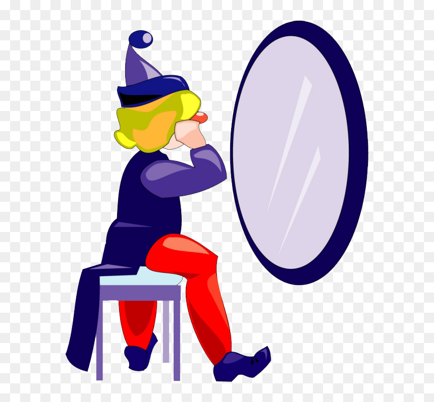 Mirror Clipart El Espejo - Cartoon Mirror Clown, HD Png Download - espejo png