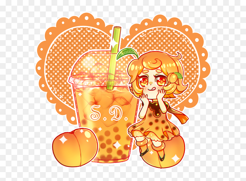 Peach Bubble Tea By Vocaloid - Bubble Tea Chan, HD Png Download - vocaloid png
