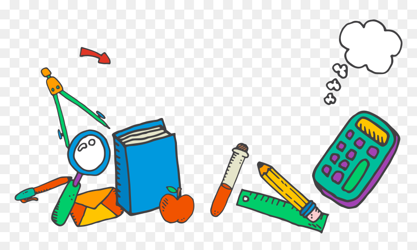 School Supplies Background Clipart, HD Png Download - back to school png