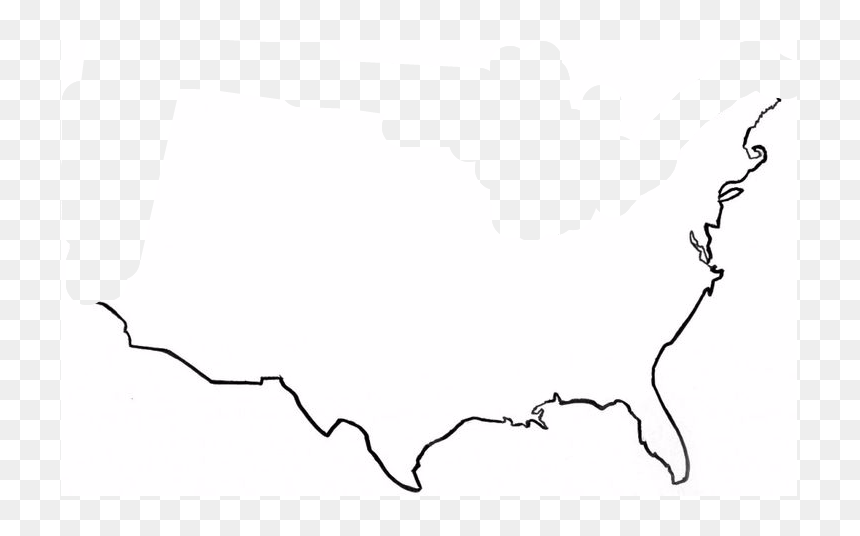 Usa Map Outline, HD Png Download - usa map png