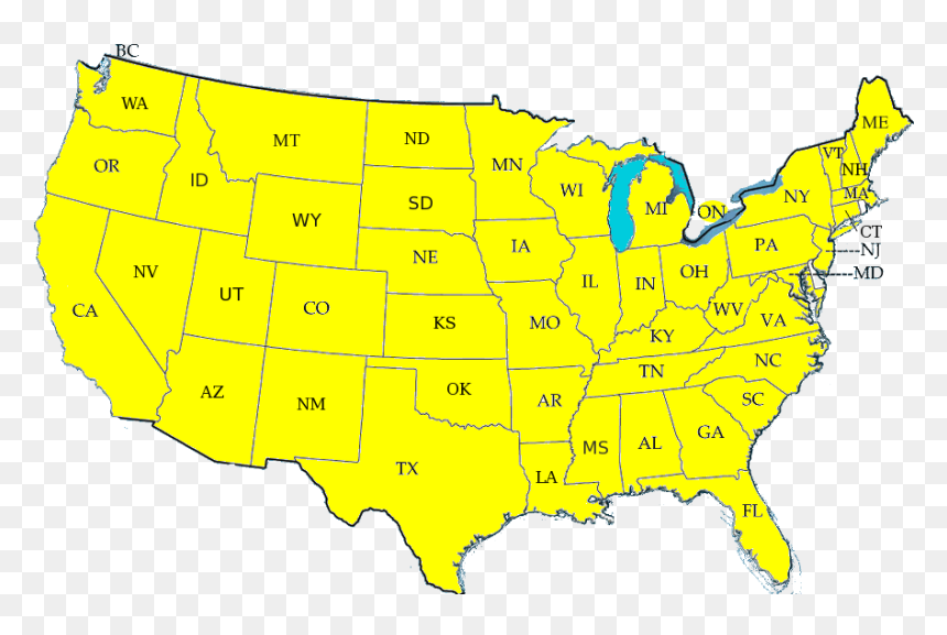 Map, HD Png Download - us map png